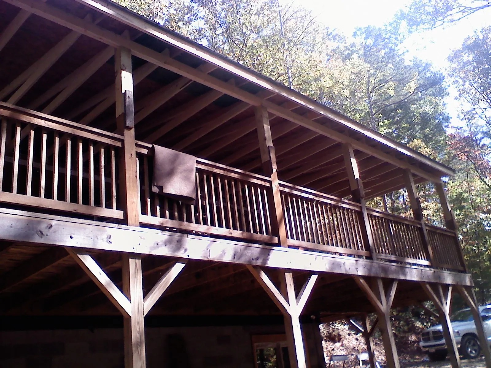 Timber framing under a new elevated porch and deck — Roof Leak Repair in Fort Loramie by Roofing Brothers